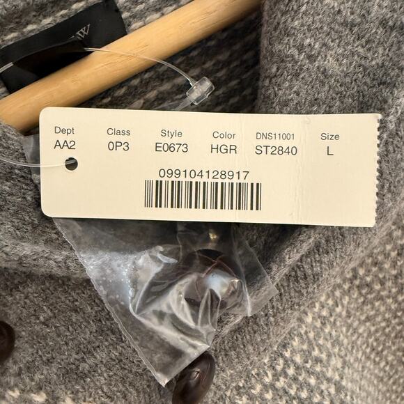 J.Crew 100% Lambswool Knit Shawl Collar Sweater Mens L Heather Gray FLAW - Picture 4 of 10